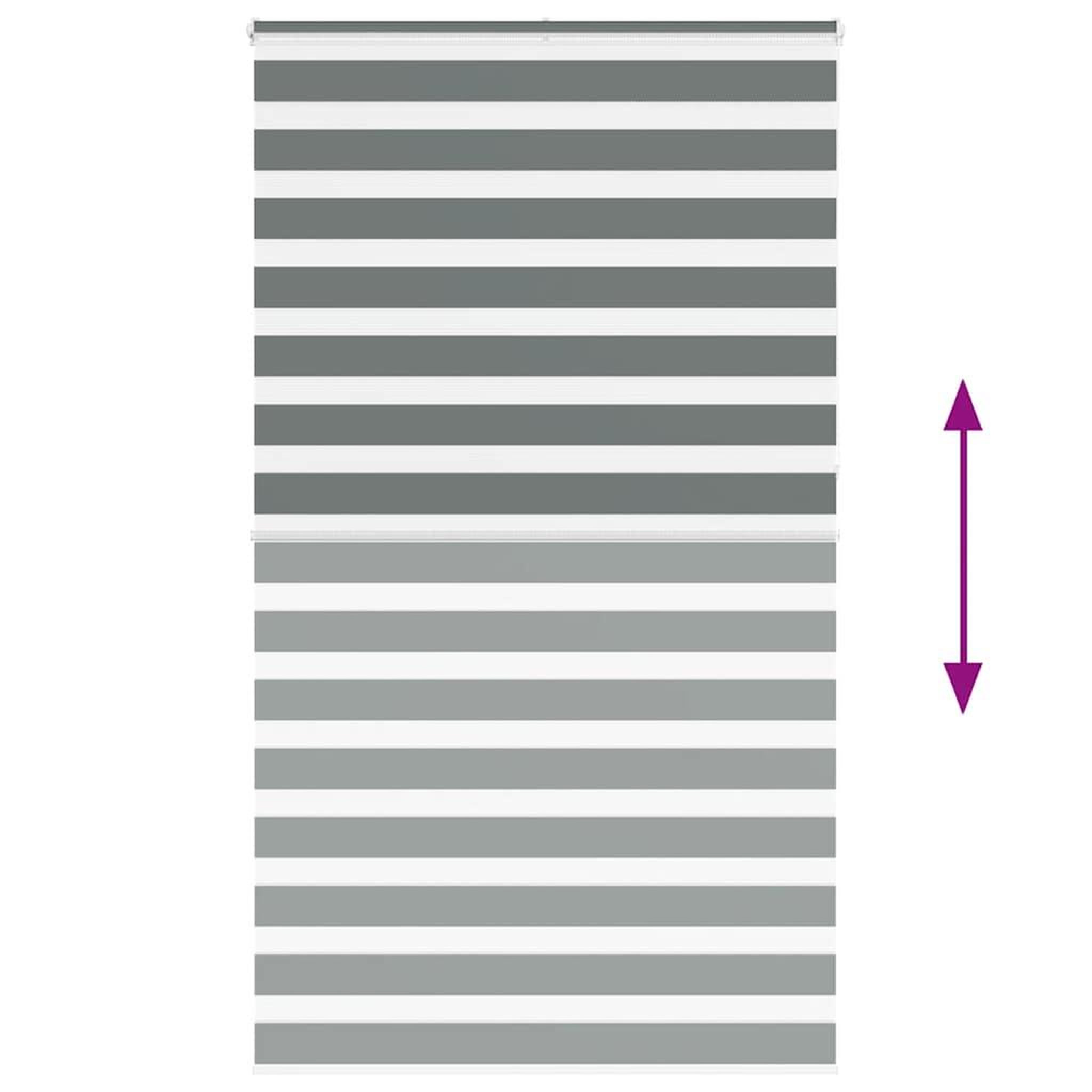 Voir la diapositive 5 : VIDAXL Store zebre gris fonce largeur du tissu 125,9 cm polyester