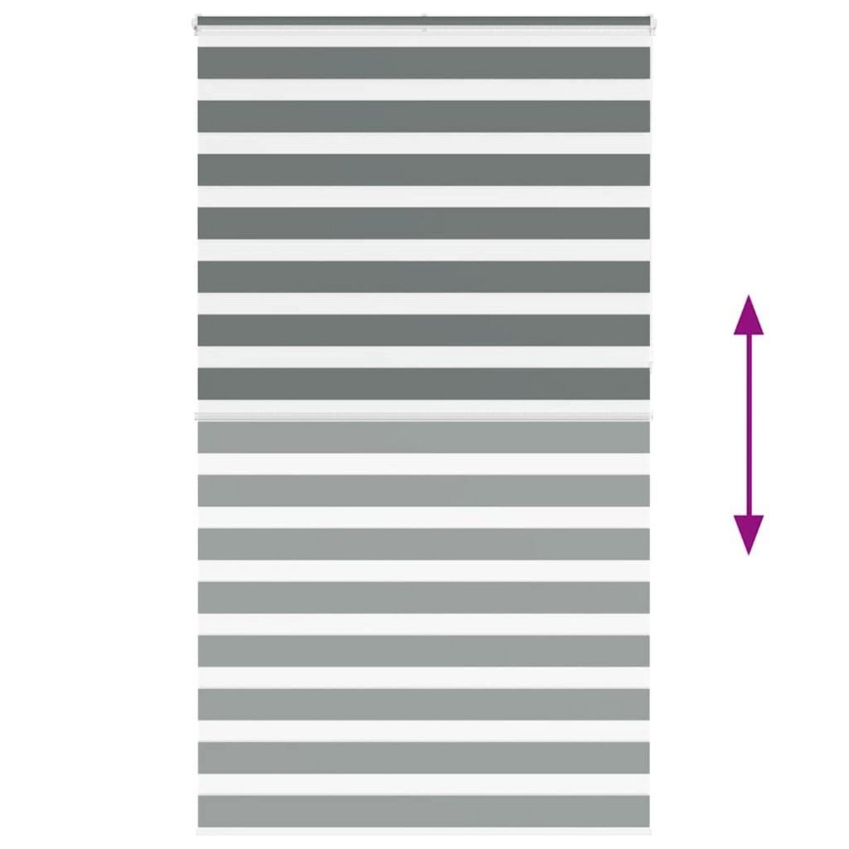 VIDAXL Store zebre gris fonce largeur du tissu 125,9 cm polyester