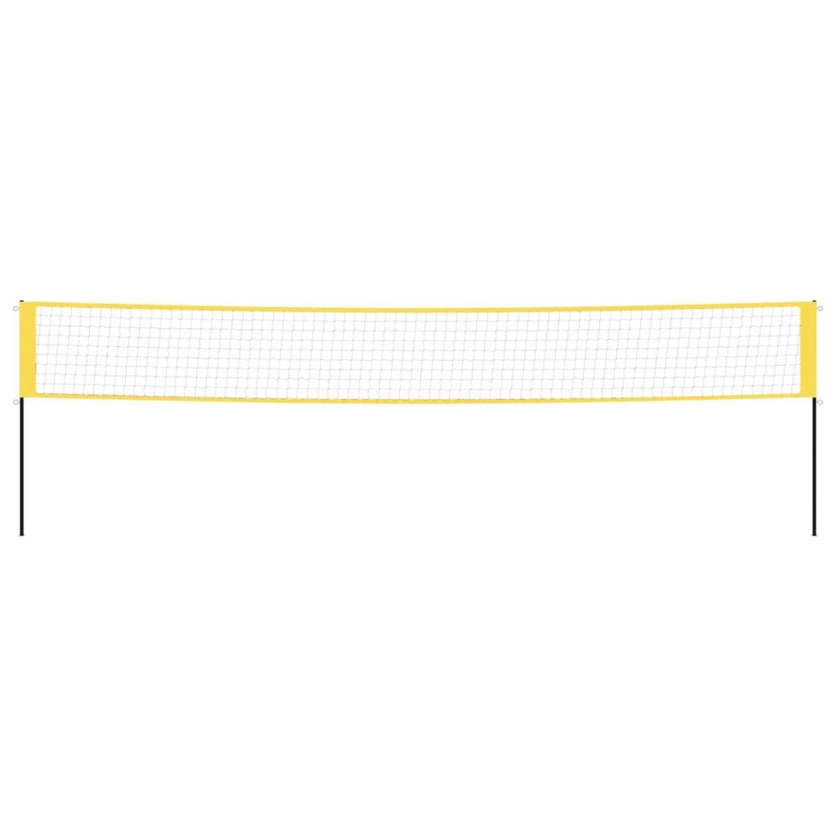 VIDAXL Filet de badminton jaune et noir 600x155 cm tissu PE