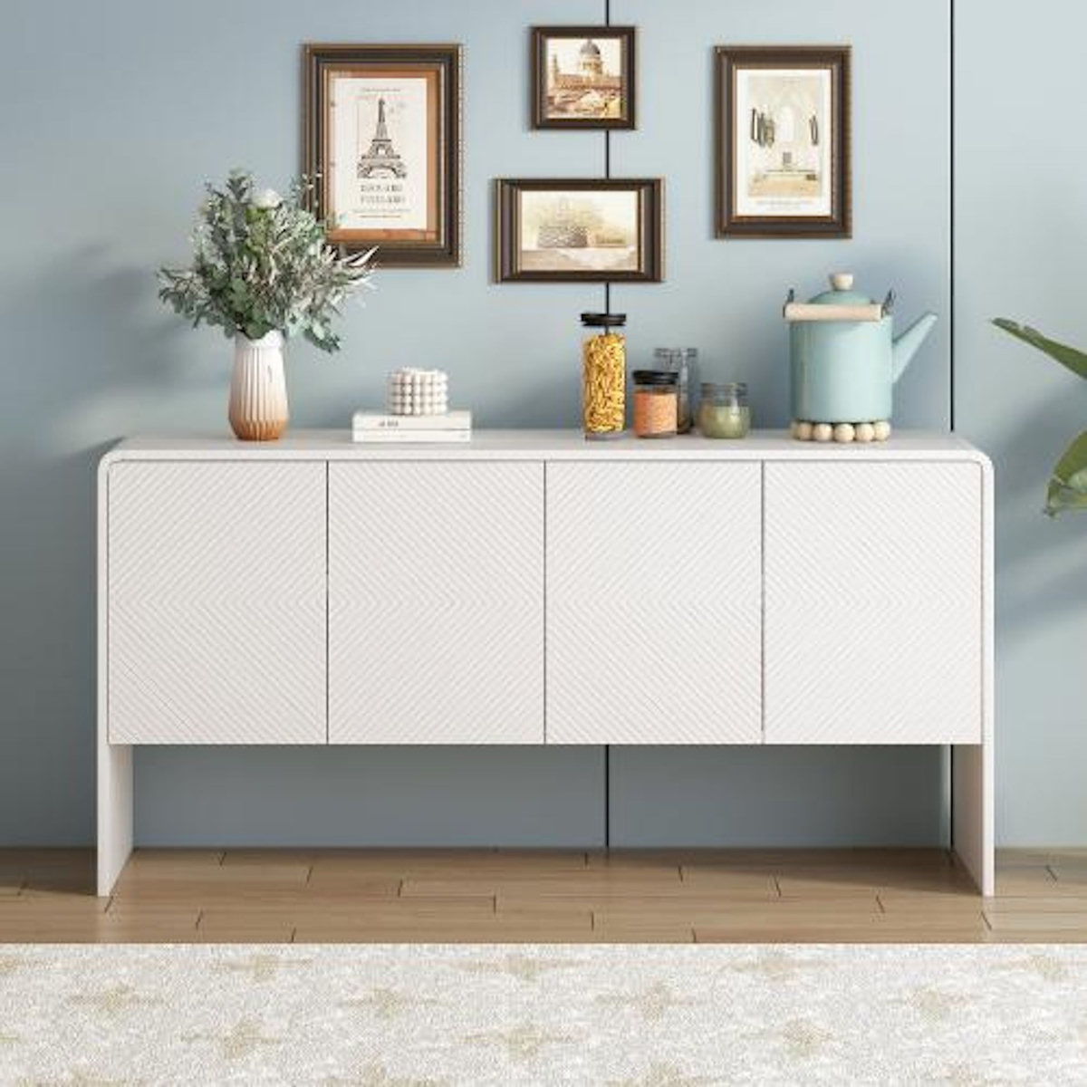 MERAX Buffet 4 porte(s) 0 tiroir(s) - 152,5 cm blanc mdf