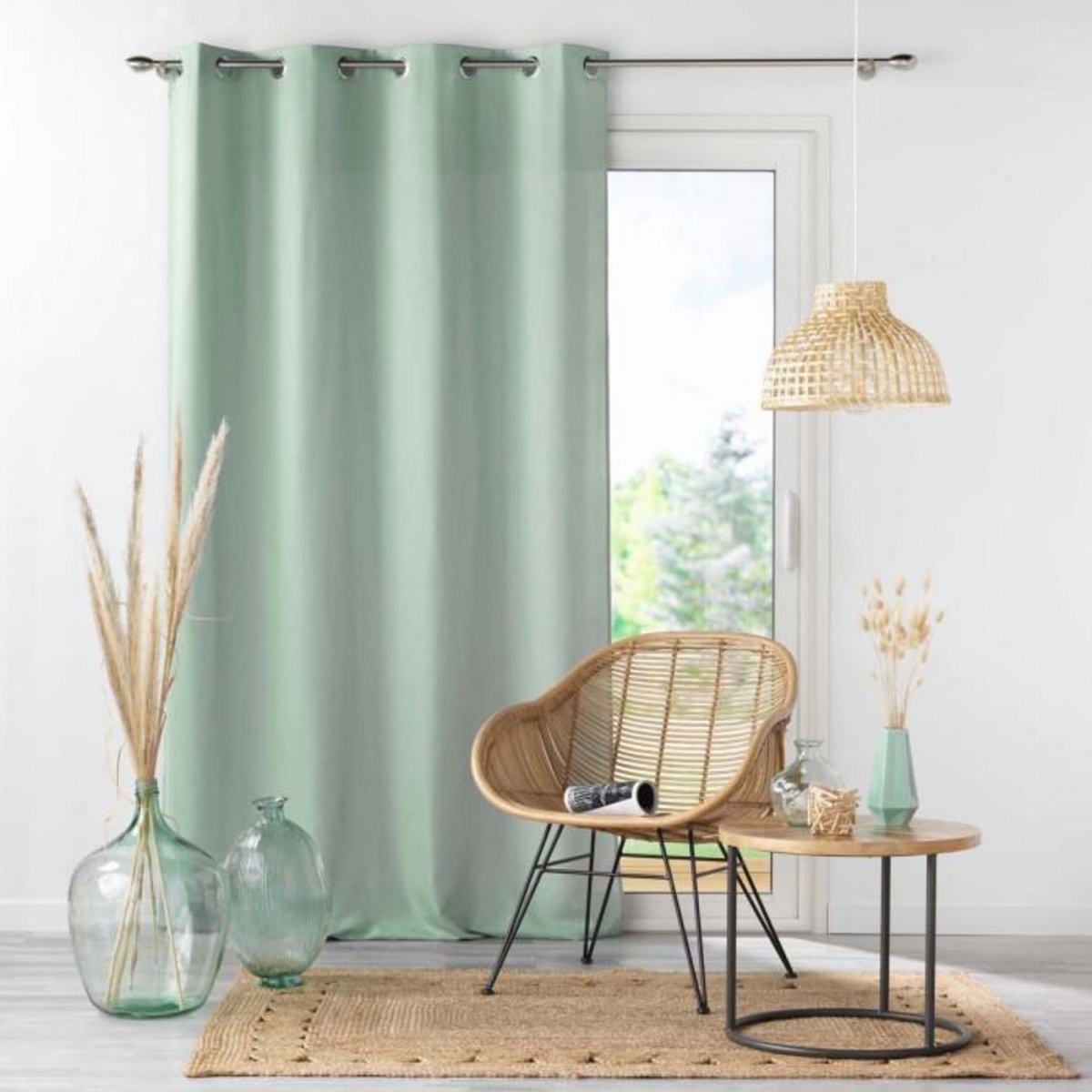 Paris Prix Rideau à Œillets  Absolu  140x260cm Sauge