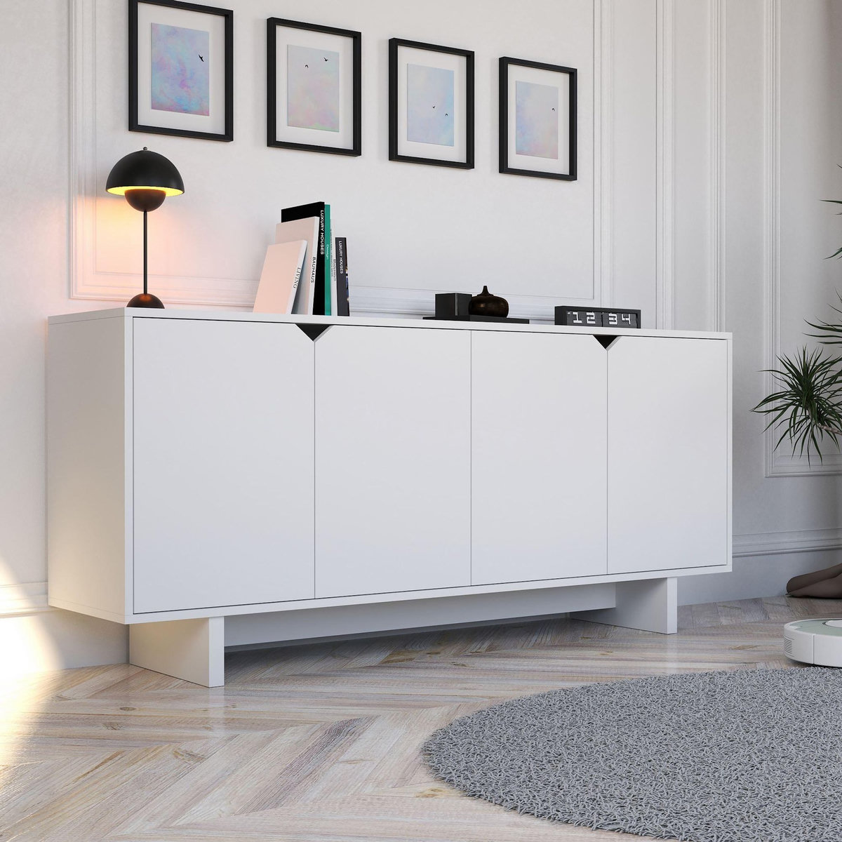 Habitat et Jardin Buffet en bois  Doruk  - 180 x 40 x 81 cm - Blanc