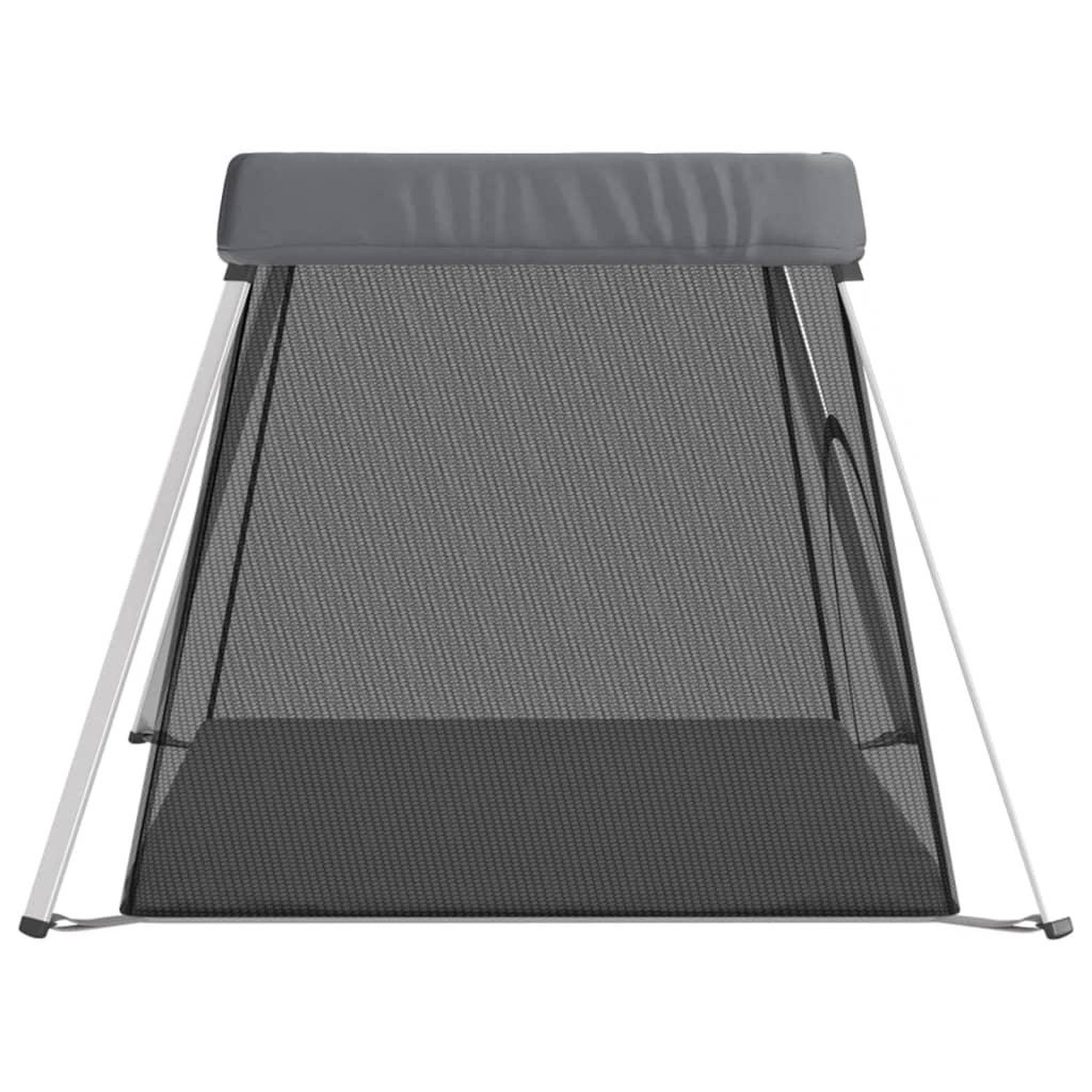 Voir la diapositive 5 : VIDAXL Parc pour bebe avec matelas Gris fonce Tissu de lin