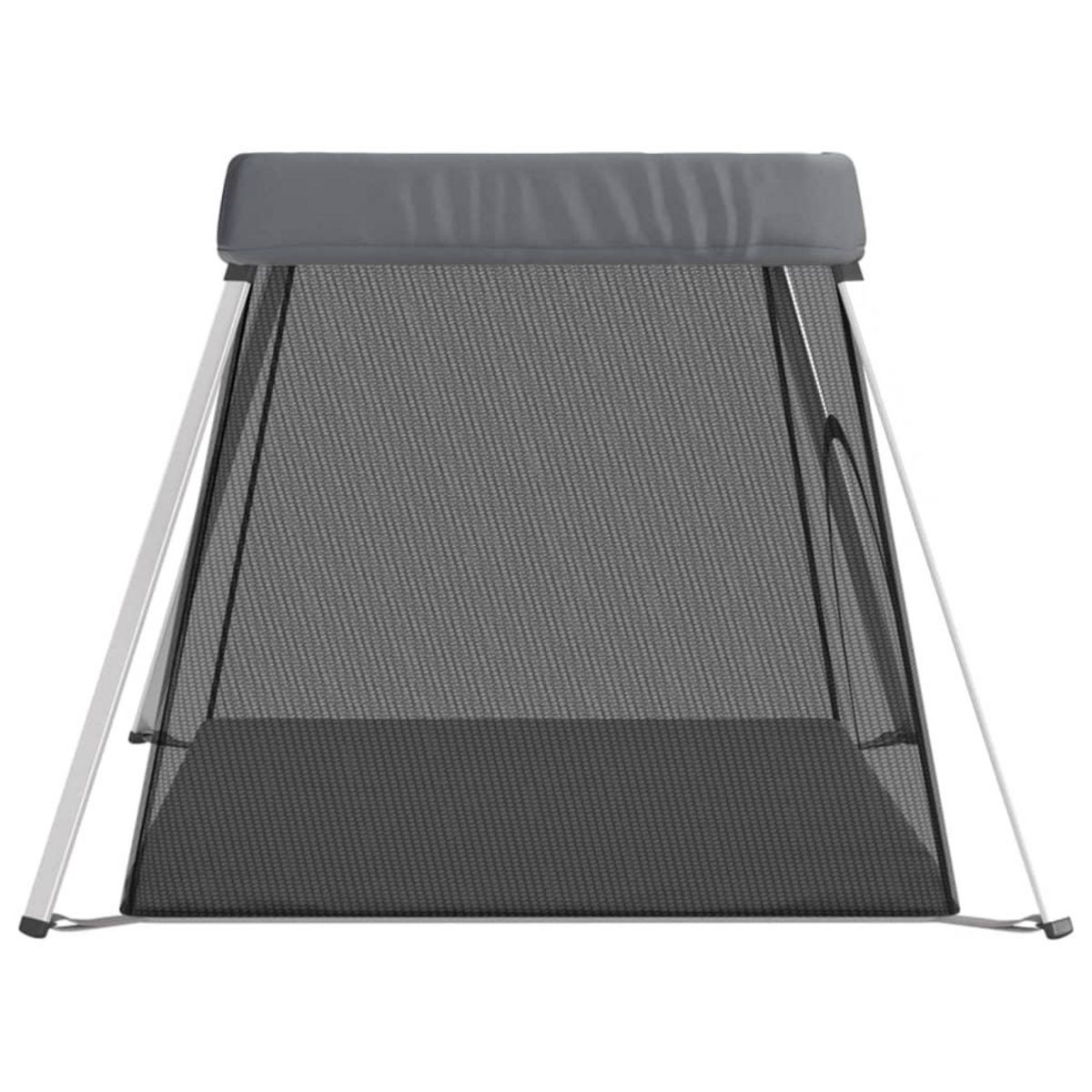 VIDAXL Parc pour bebe avec matelas Gris fonce Tissu de lin