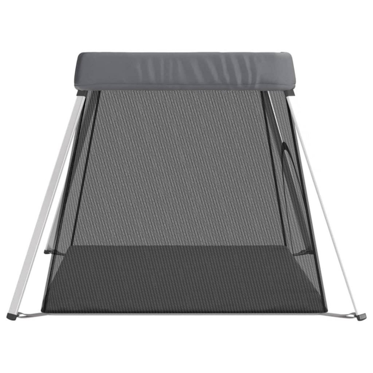 VIDAXL Parc pour bebe avec matelas Gris fonce Tissu de lin