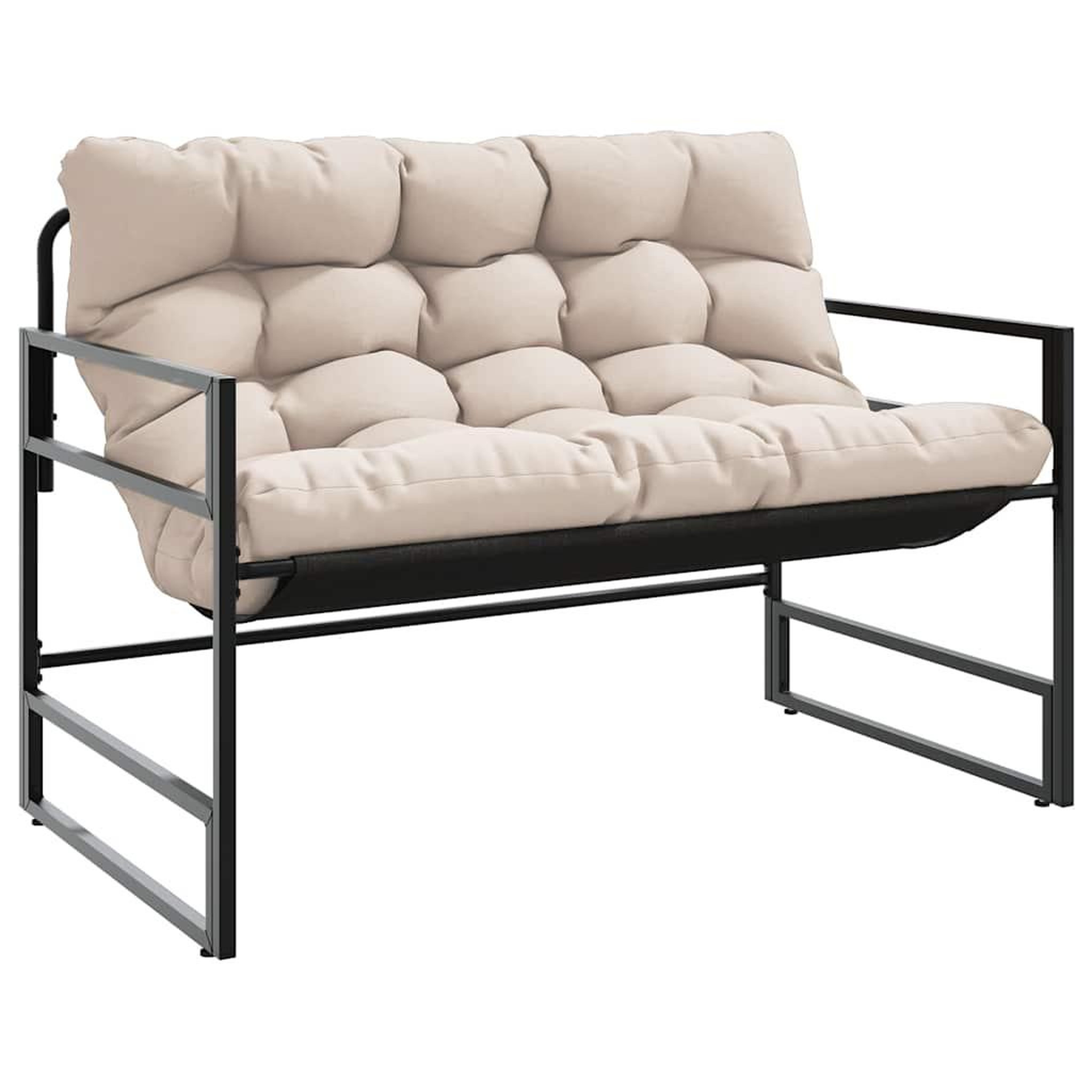 Voir la diapositive 2 : VIDAXL Banc de jardin avec coussin taupe 113 cm acier
