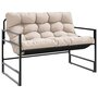 Voir la diapositive 2 : VIDAXL Banc de jardin avec coussin taupe 113 cm acier
