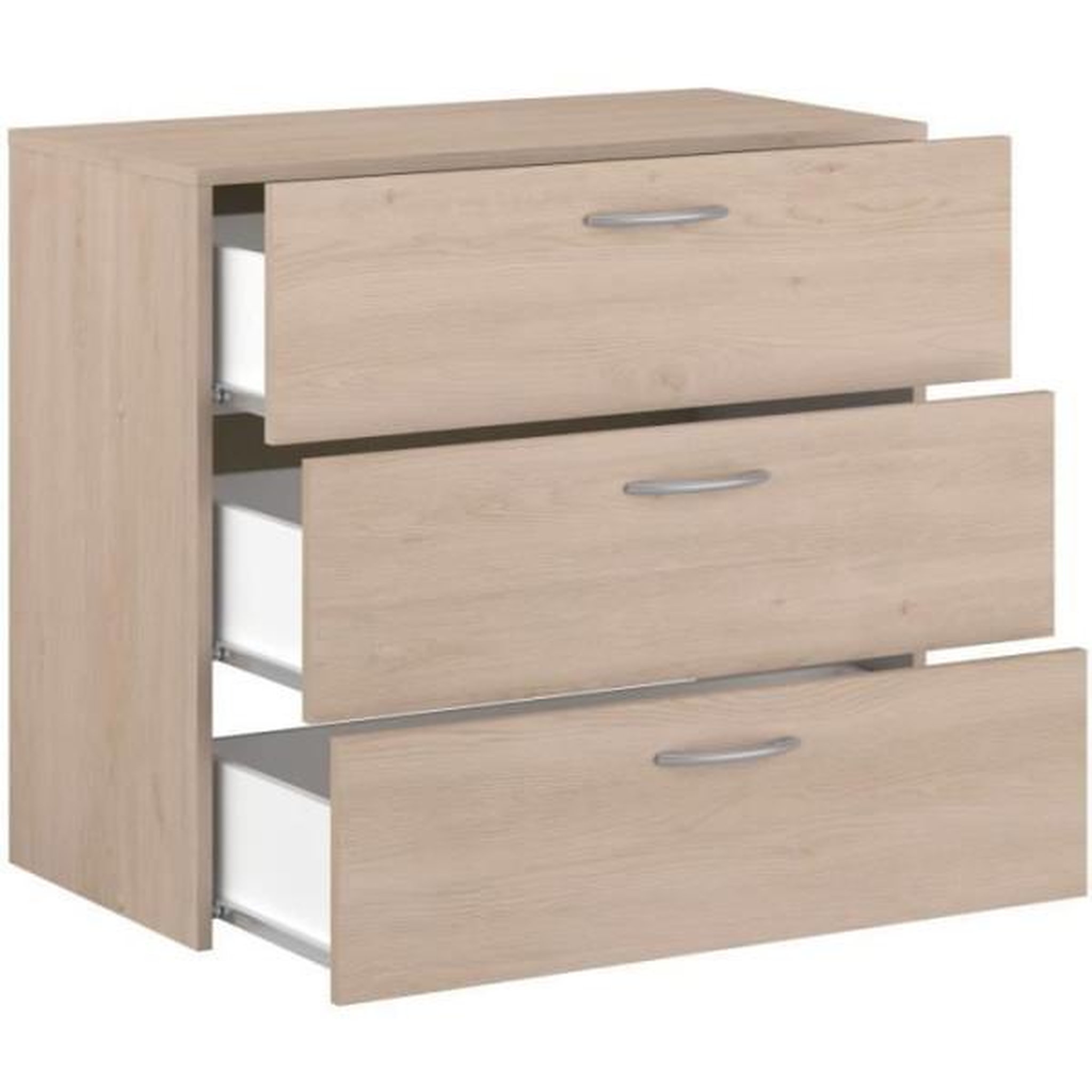 Voir la diapositive 5 : PARISOT Commode - easy life - 3 tiroirs - chene - 78,2 x 69,3 x 40,8 - parisot