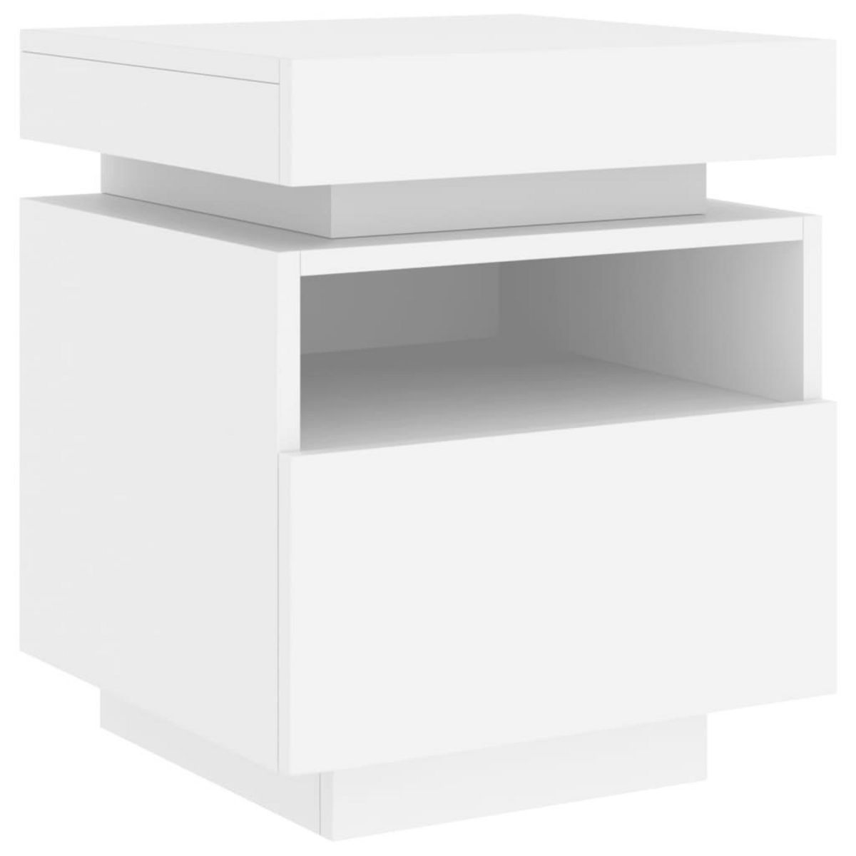 VIDAXL Armoire de chevet avec lumieres LED blanc 40x39x48,5 cm