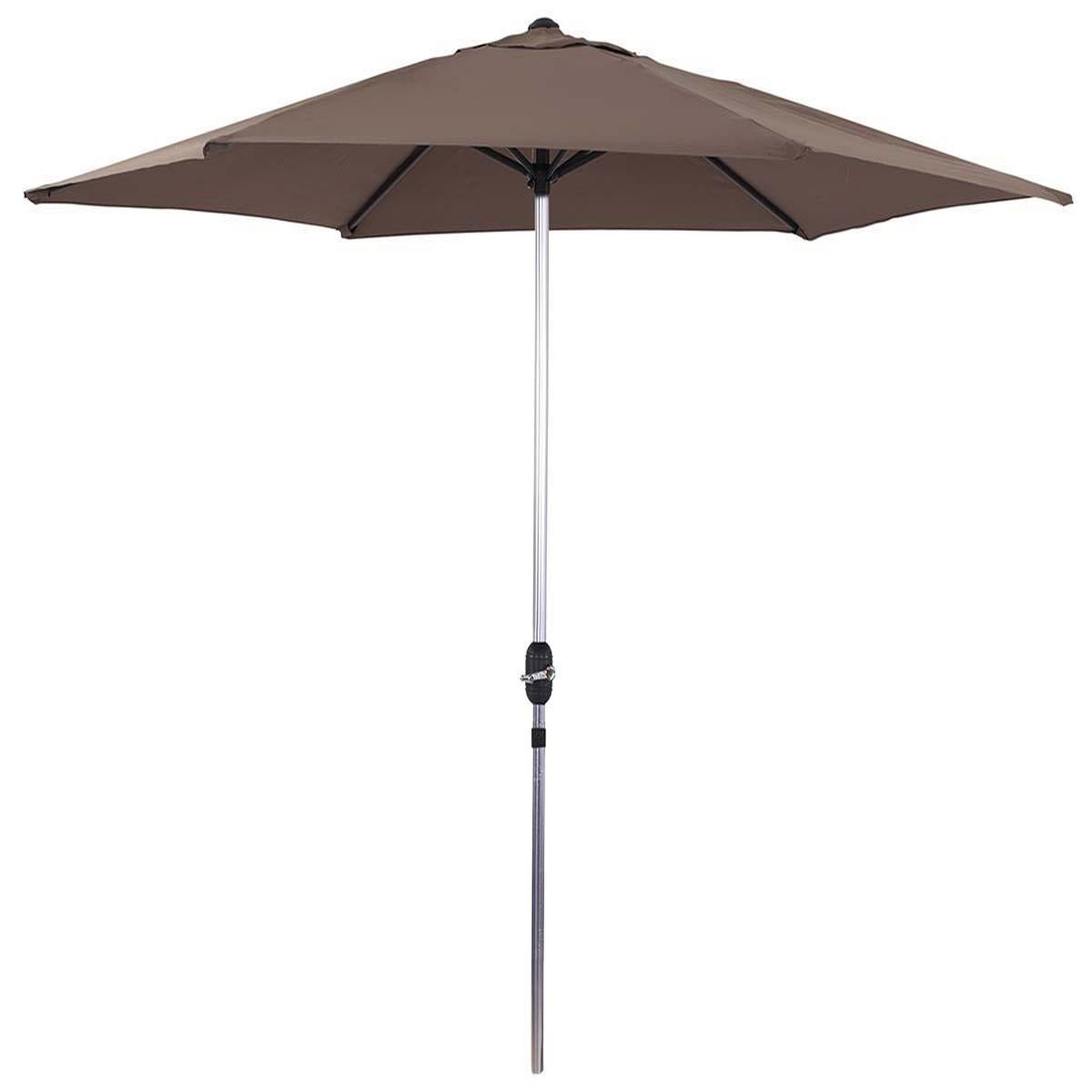 Habitat et Jardin Parasol jardin droit alu  sol  - rond - ø 3m - taupe
