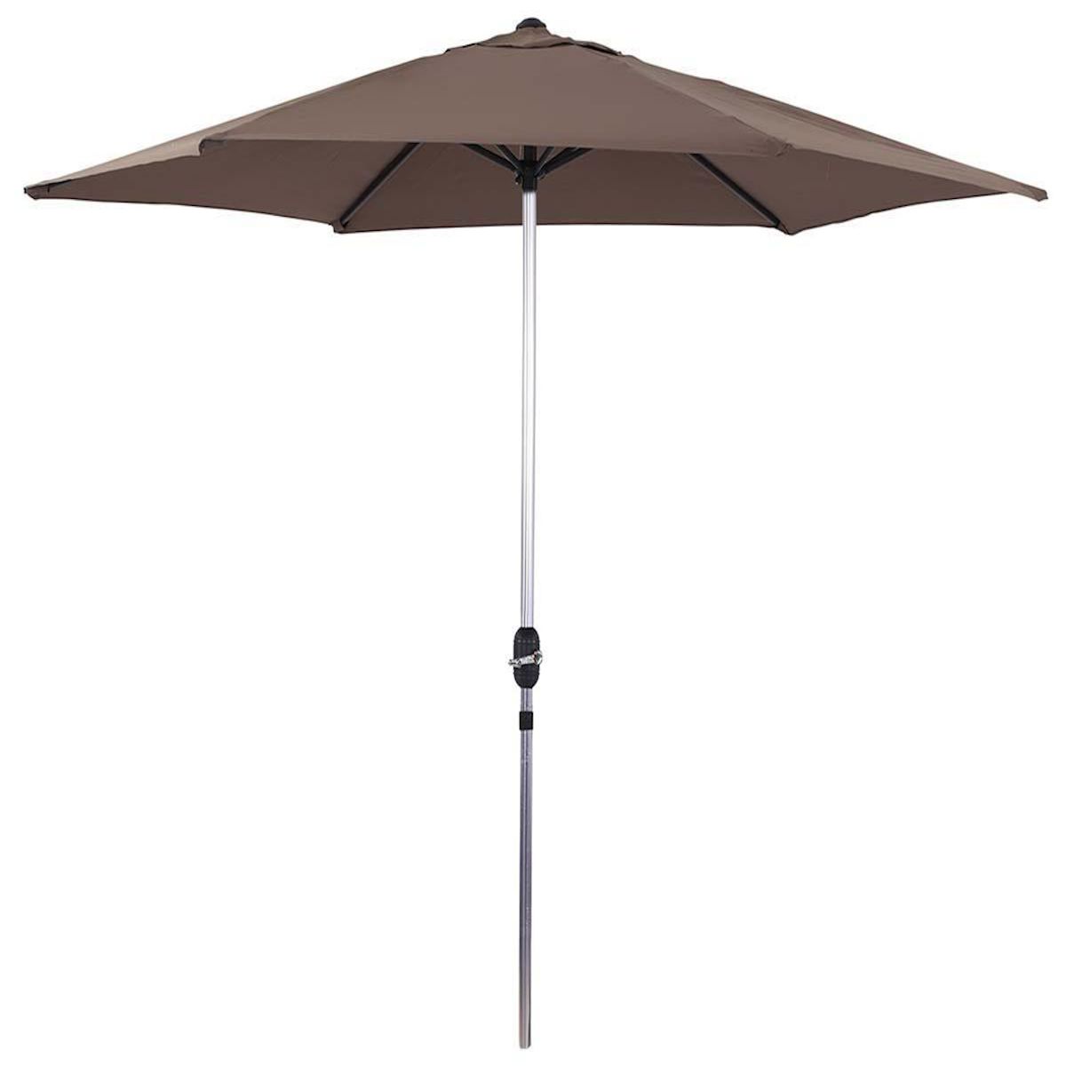 Habitat et Jardin Parasol jardin droit Alu  Sol  - Rond - Ø 3m - Taupe
