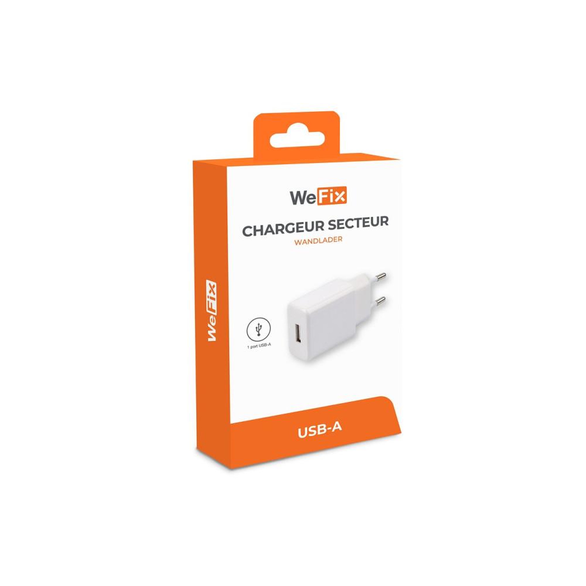 Voir la diapositive 2 : Chargeur secteur USB-A 2.4A compact AC-249G blanc, 1 port Type A