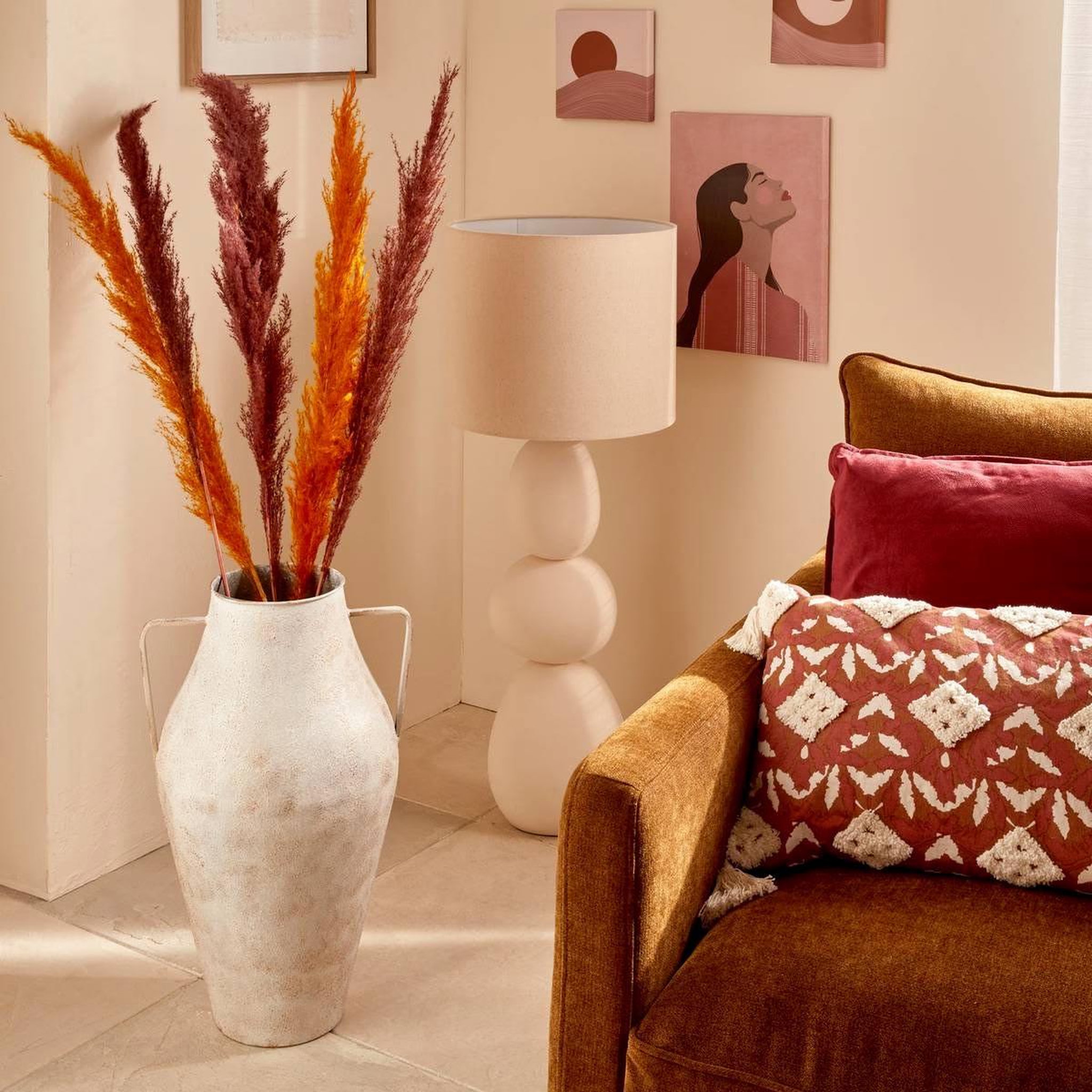 Voir la diapositive 2 : ATMOSPHERA Vase déco en métal  glady  58cm gris