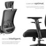 Voir la diapositive 3 : tectake Fauteuil de bureau forme ergonomique avec soutien lombaire et appuie-tête réglables noir