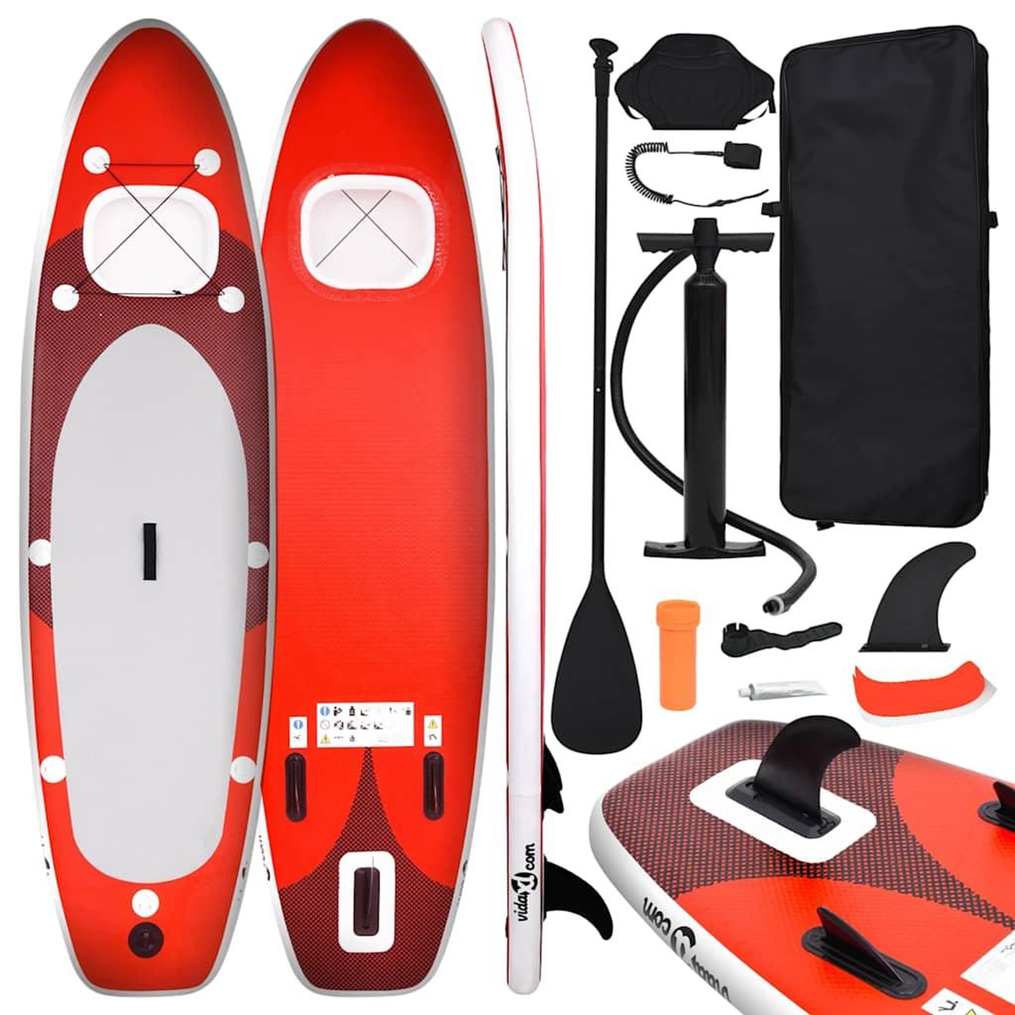 VIDAXL Ensemble de planche SUP gonflable Rouge 300x76x10 cm