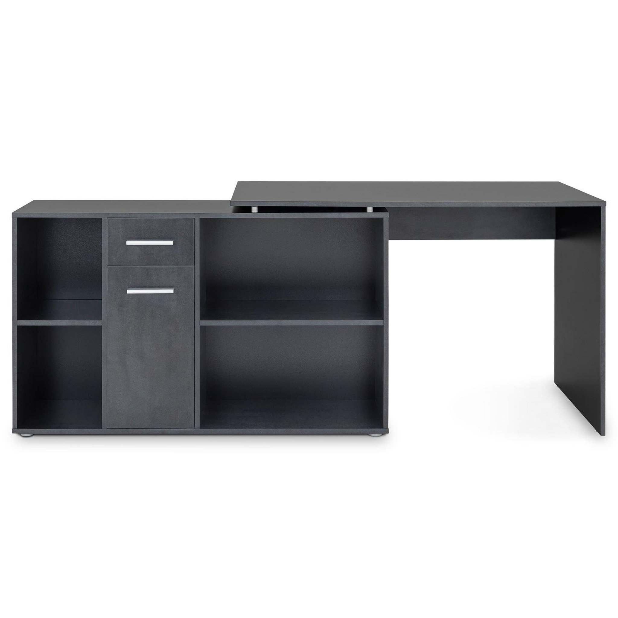 Voir la diapositive 3 : IDIMEX Bureau d'angle carmen avec meuble de rangement