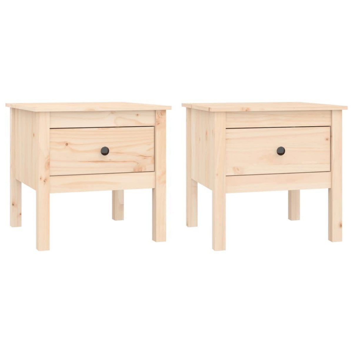 VIDAXL Tables d'appoint 2 pcs 50x50x49 cm Bois massif de pin