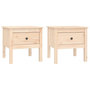 Voir la diapositive 2 : VIDAXL Tables d'appoint 2 pcs 50x50x49 cm Bois massif de pin