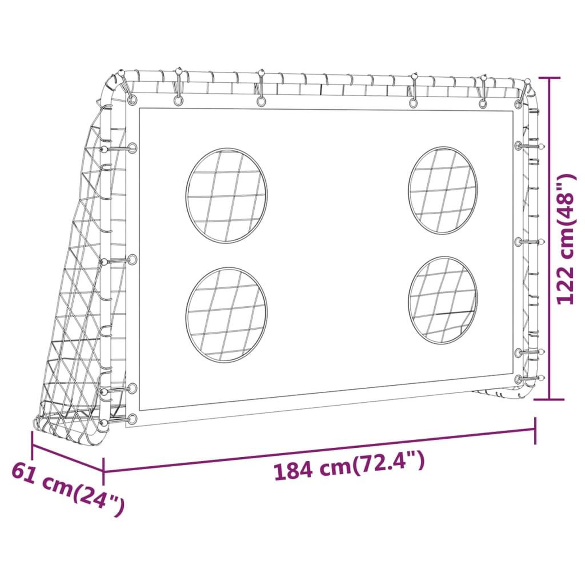 Voir la diapositive 6 : VIDAXL Filet d'entraînement pour but de football 184x61x122 cm