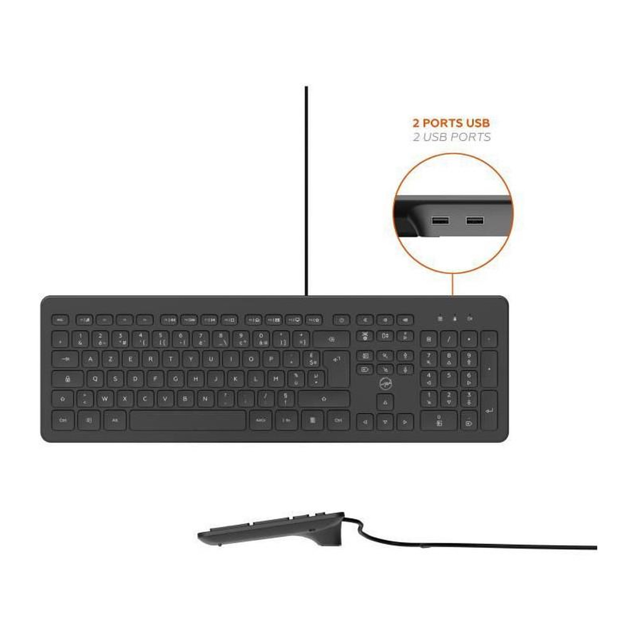 Voir la diapositive 4 : Mobility Lab MOBILITY LAB ML304250 - Clavier PC Business Filaire avec 2 hub USB integre - Noir