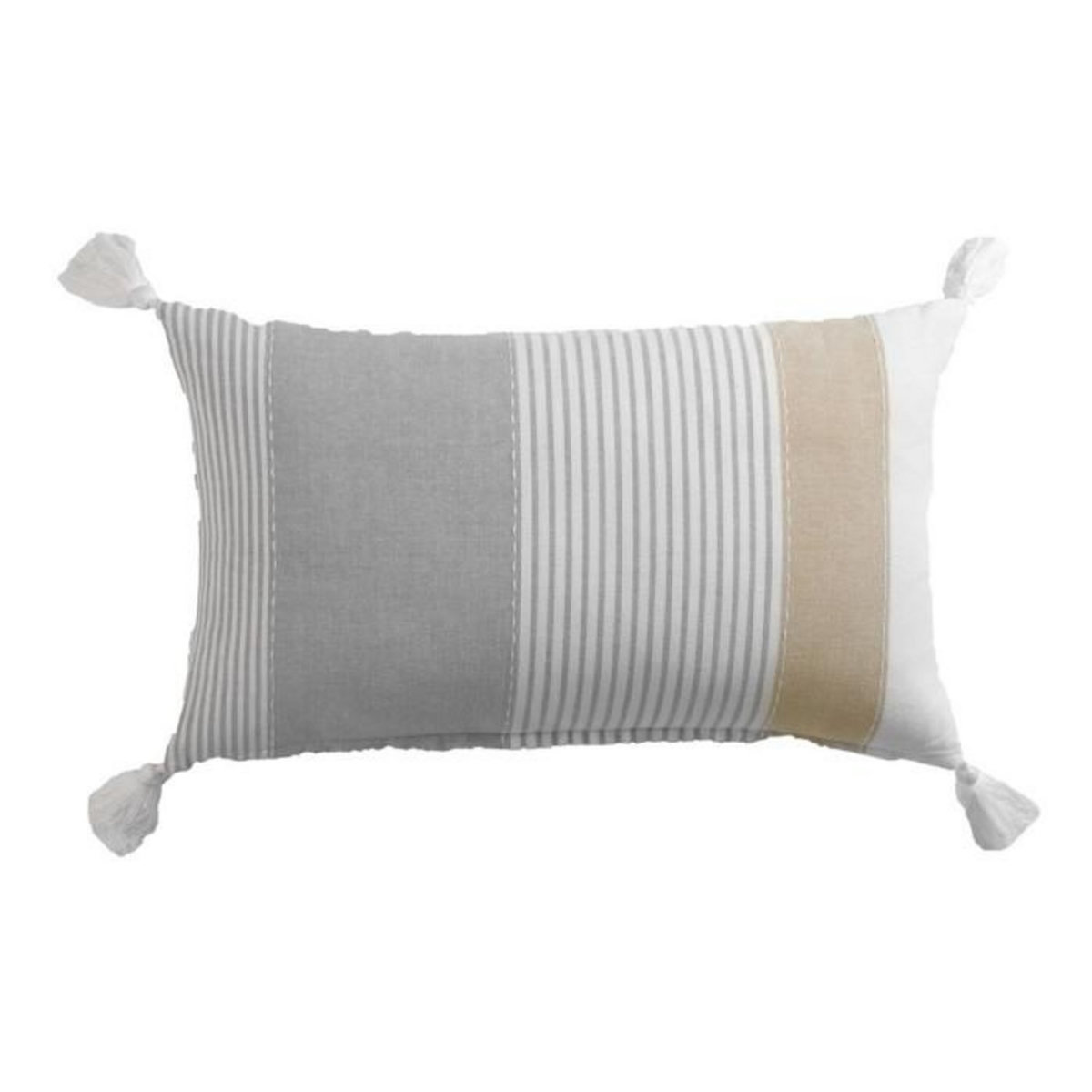 Paris Prix Coussin Déco à Pompons  Iliade  30x50cm Gris