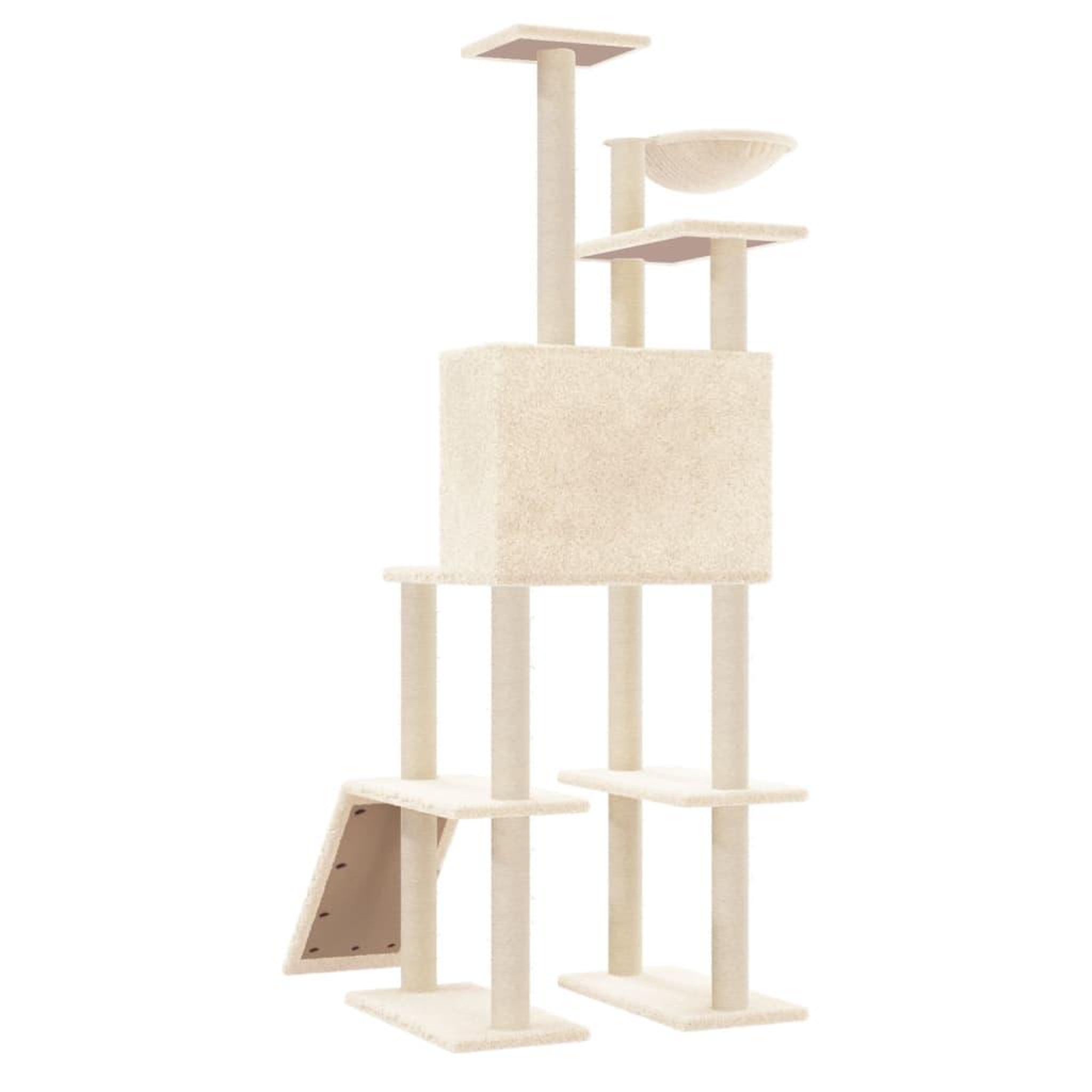 Voir la diapositive 5 : VIDAXL Arbre a chat avec griffoirs en sisal Creme 166 cm