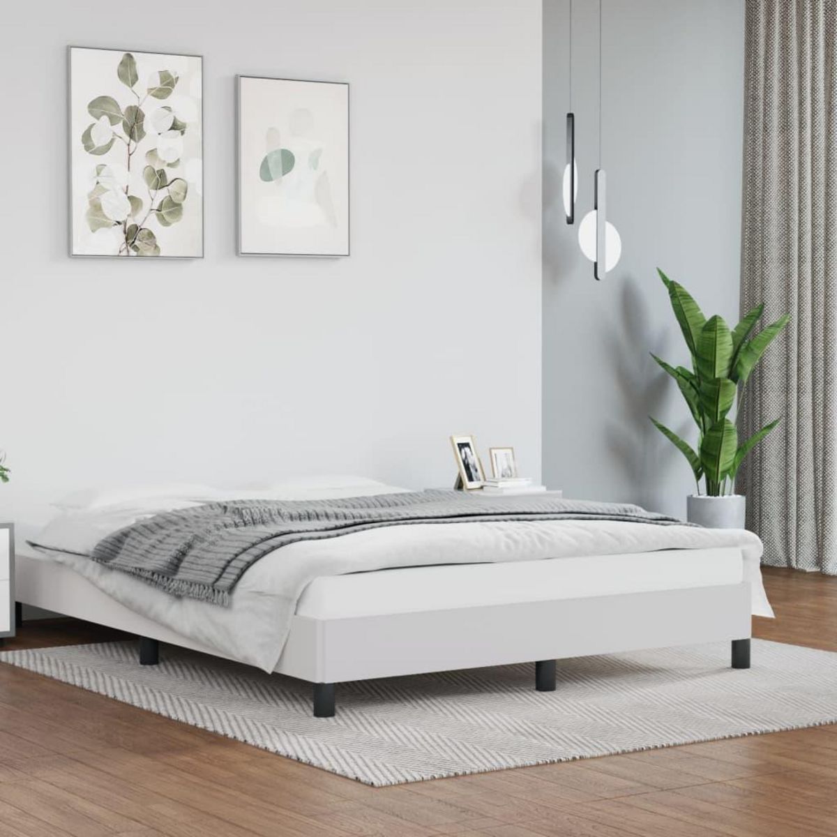 VIDAXL Cadre de lit sans matelas blanc 140x190 cm similicuir