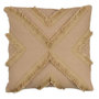 Voir la diapositive 1 : Paris Prix Coussin Déco  Croix Franges  43x43cm Beige