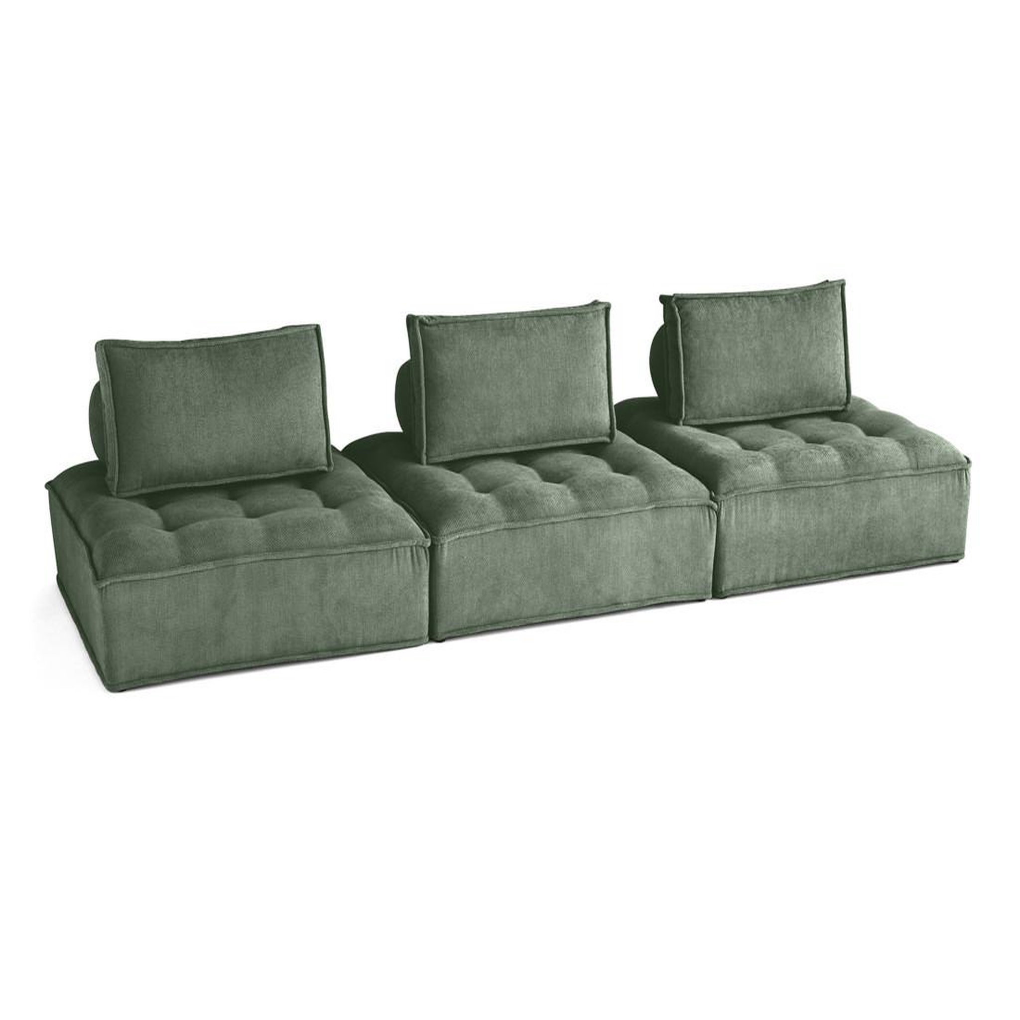 Voir la diapositive 2 : LISA DESIGN Marisol - canapé modulable droit 3 places - velours texturé