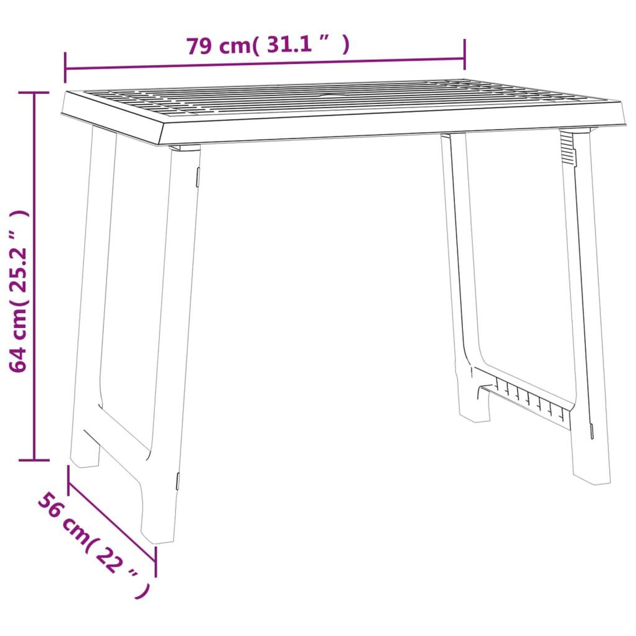Voir la diapositive 6 : VIDAXL Table de camping blanc 79x56x64 cm PP aspect de bois