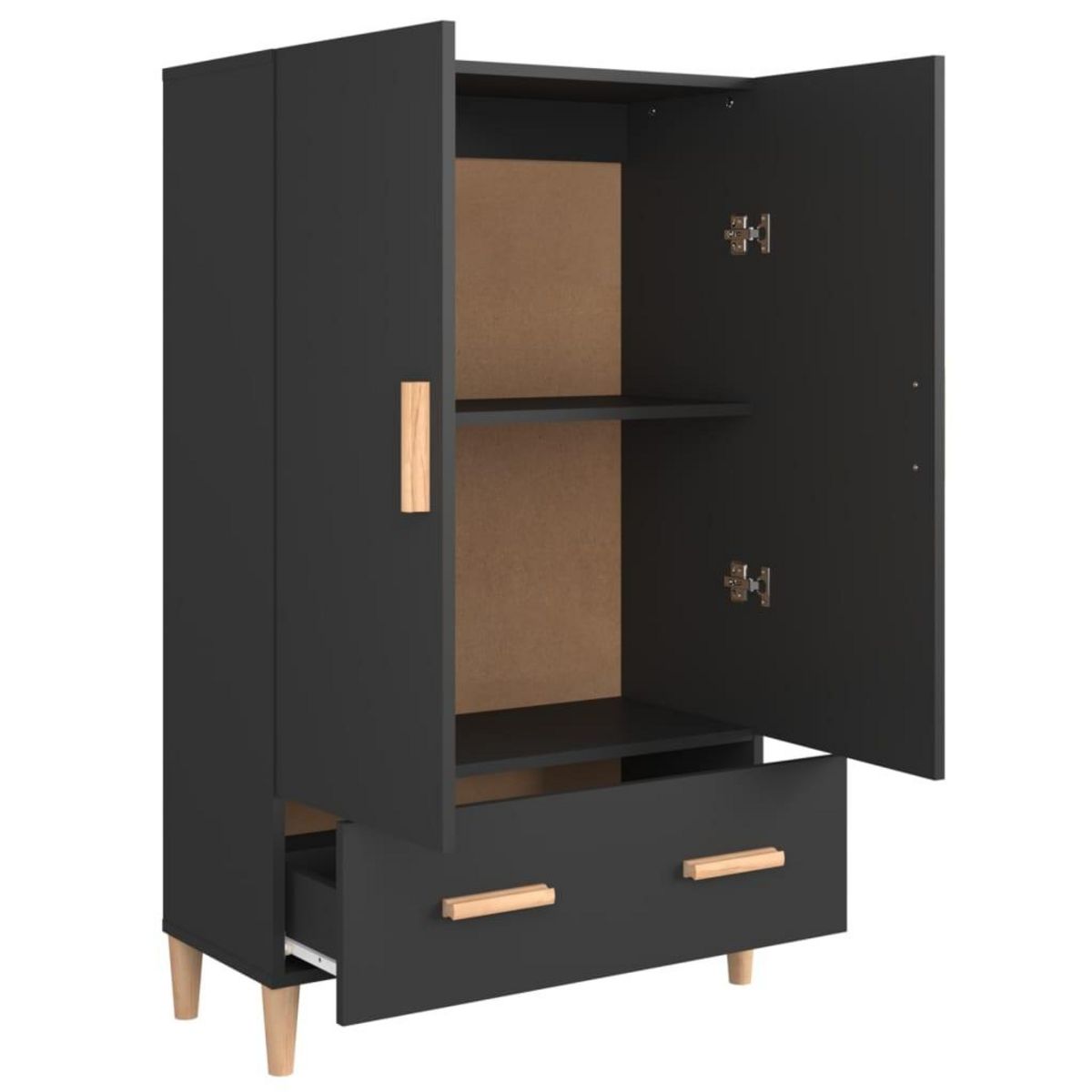 VIDAXL Buffet haut noir 70x31x115 cm bois d'ingenierie