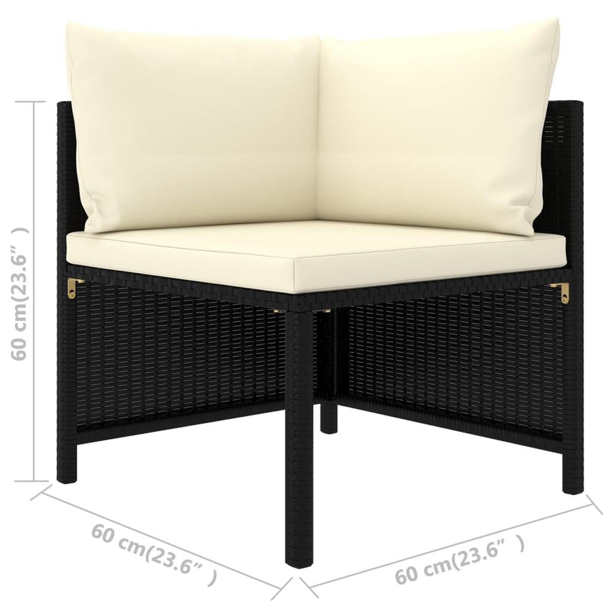Voir la diapositive 6 : VIDAXL Canapes de jardin 4 pcs avec coussins Noir Resine tressee