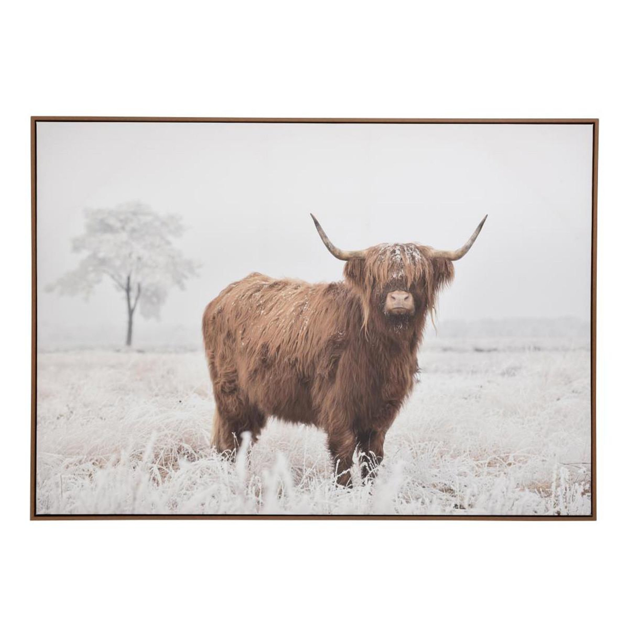 J-LINE Tableau imprimé déco  paysage yack  103x143cm marron