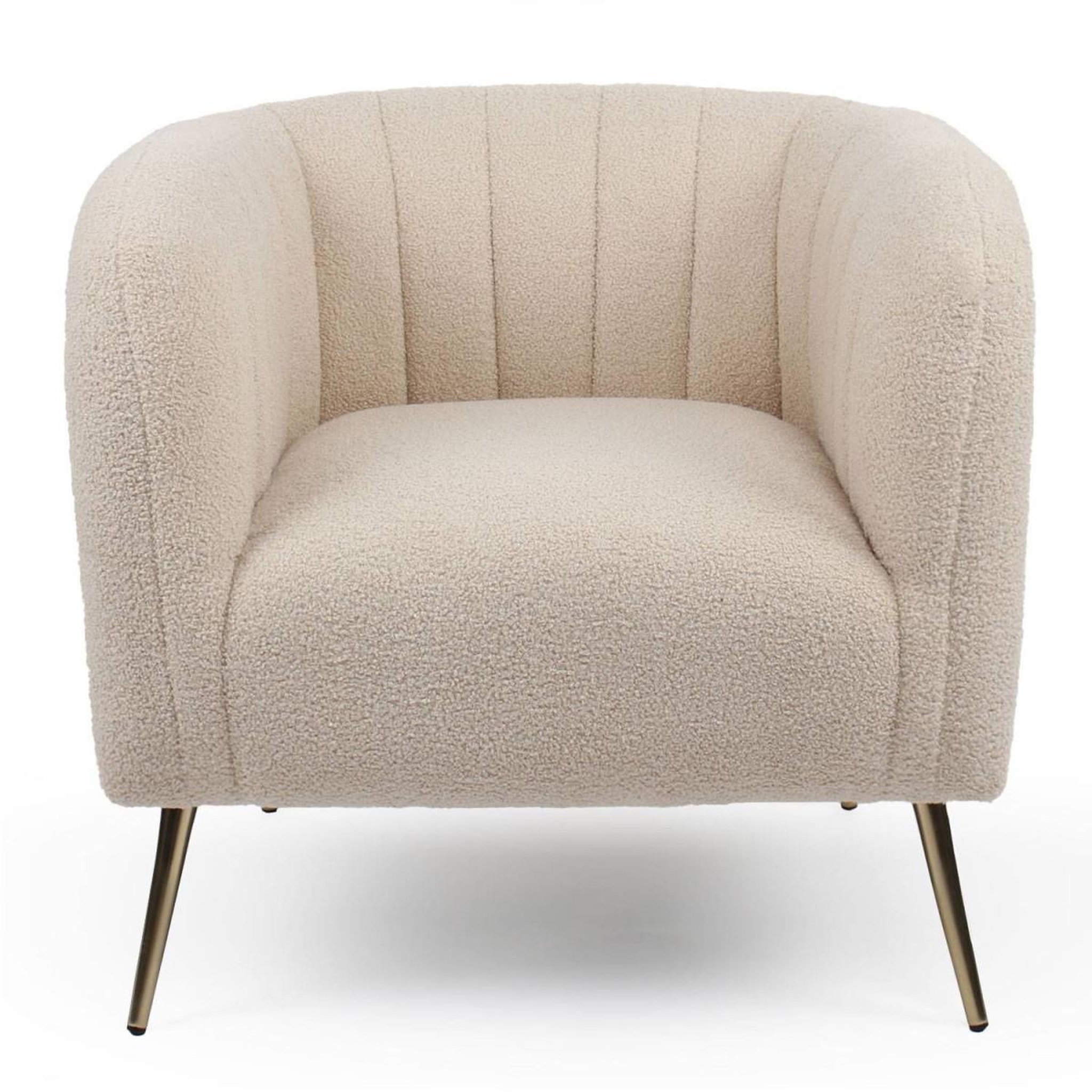Voir la diapositive 2 : Paris Prix Fauteuil design bouclette  reuben  75cm beige