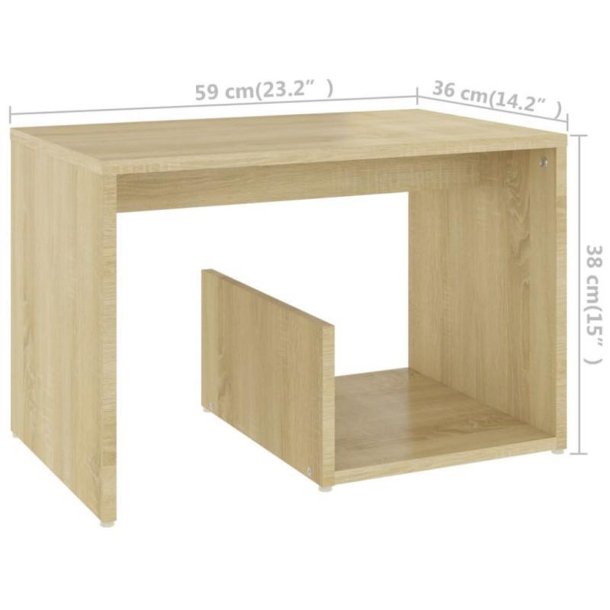 VIDAXL Table d appoint chêne sonoma 59x36x38 cm bois d ingénierie