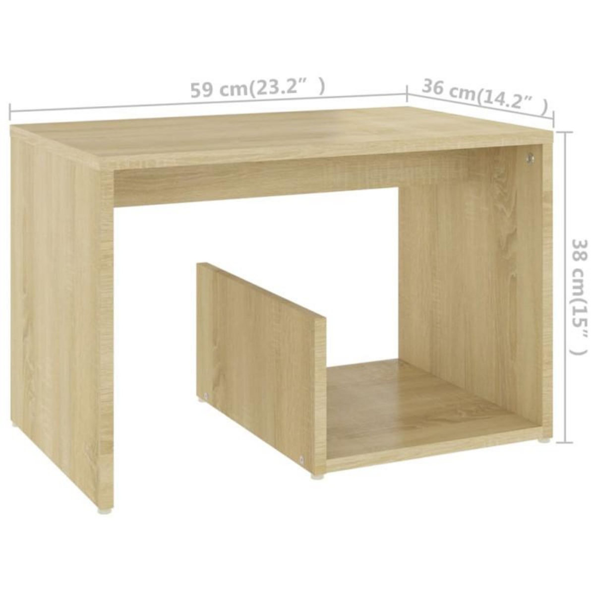 VIDAXL Table d appoint chêne sonoma 59x36x38 cm bois d ingénierie
