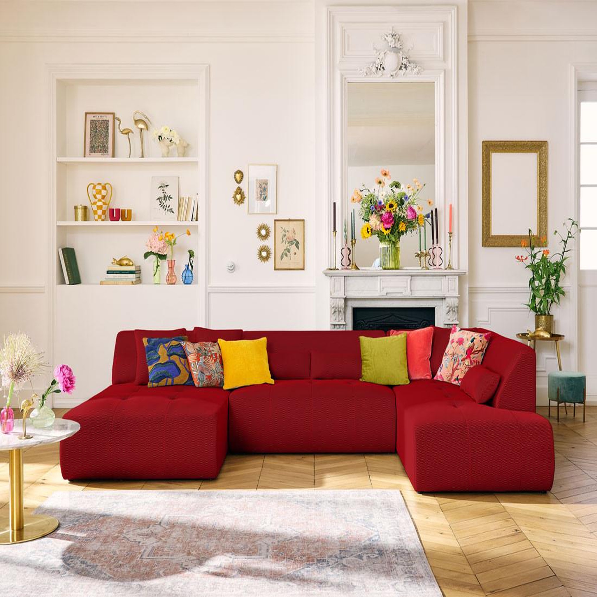 Voir la diapositive 1 : LISA DESIGN Onyx - canapé panoramique modulable d'angle droit - 7 places - en tissu mailles 3d