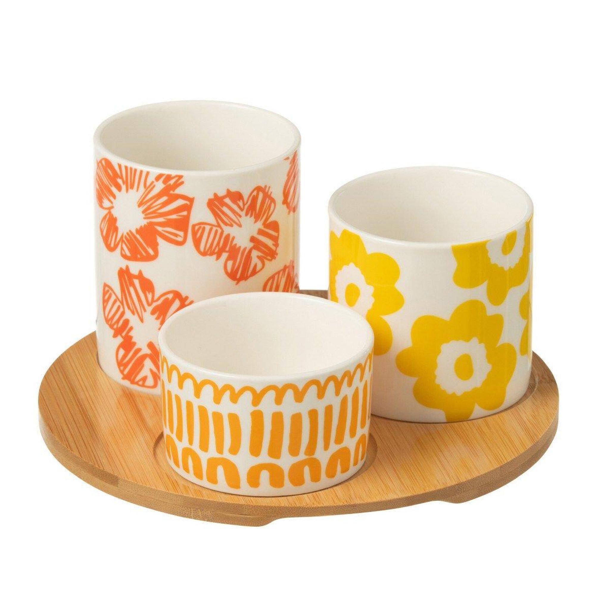 J-LINE Service apéritif 4 pièces  fiesta sud  20 cm orange