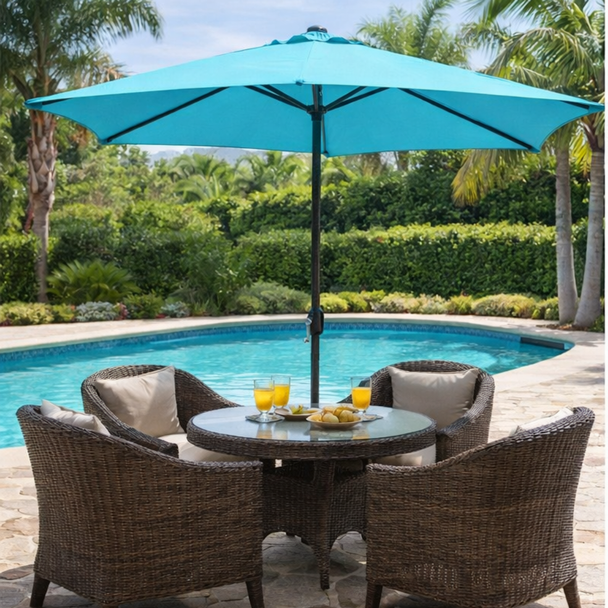 CONCEPT USINE Parasol gris rond 2,94 x 2,94 m PORTOFINO