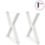 Voir la diapositive 1 : VIDAXL Pieds de table a manger 2 pcs blanc 80x(72-73,3) cm acier