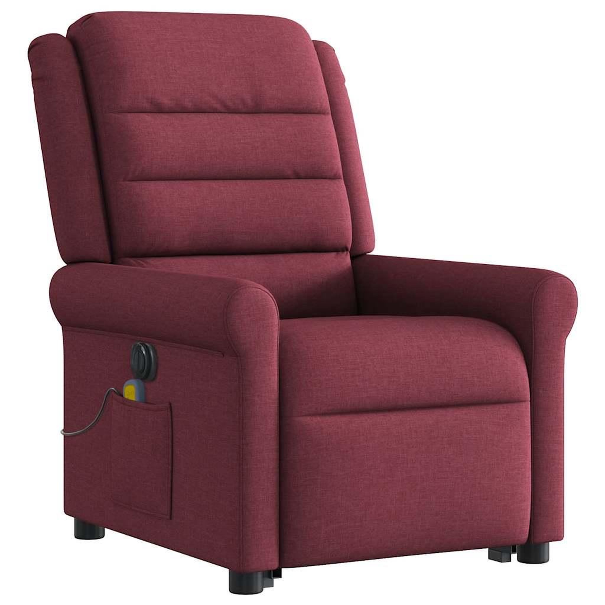 Voir la diapositive 4 : VIDAXL Fauteuil inclinable de massage electrique Rouge bordeaux Tissu