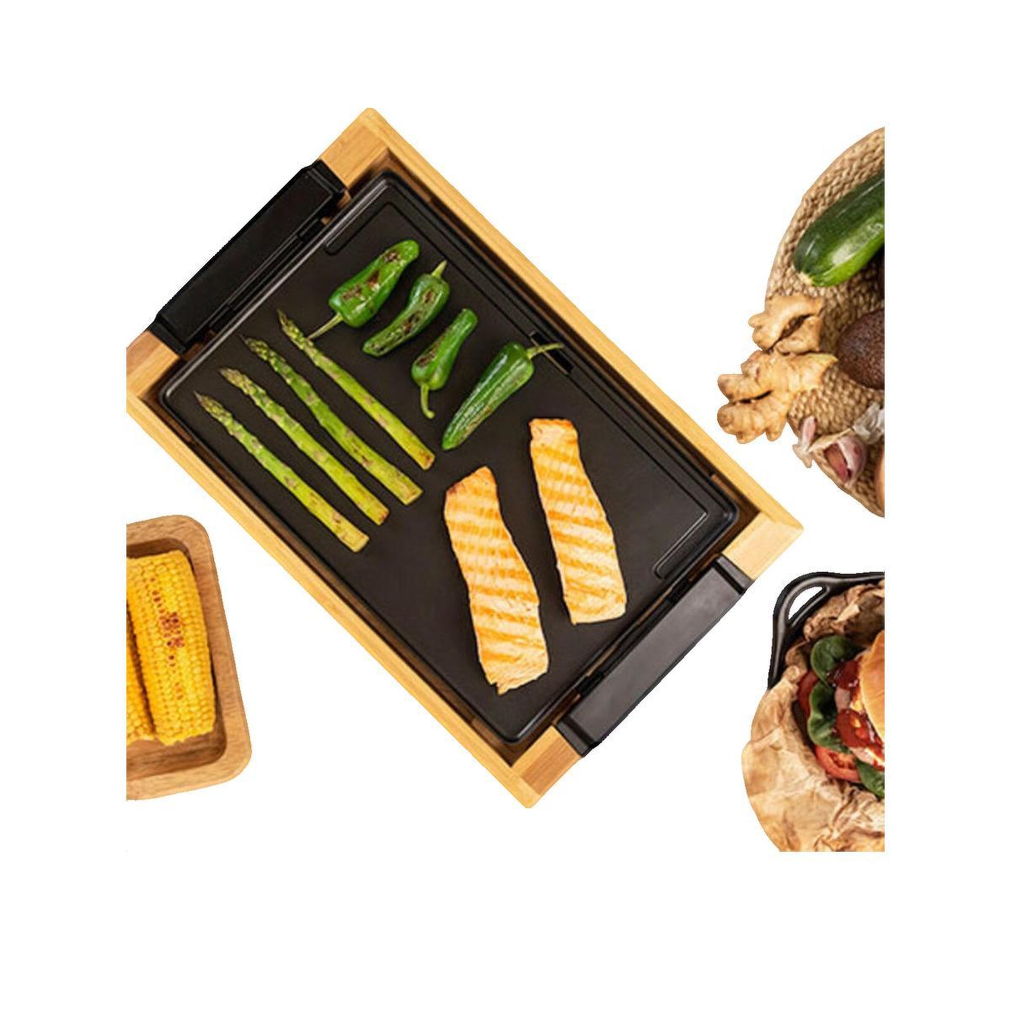 Voir la diapositive 3 : CECOTEC Plancha électrique Cecotec 2000 W avec surface antiadhésive