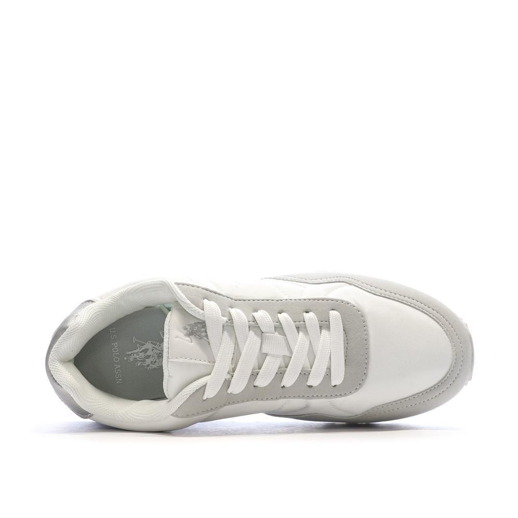 Voir la diapositive 4 : U.S. Polo Assn. Baskets Blanches/Grises Femme US Polo ASSN FS1