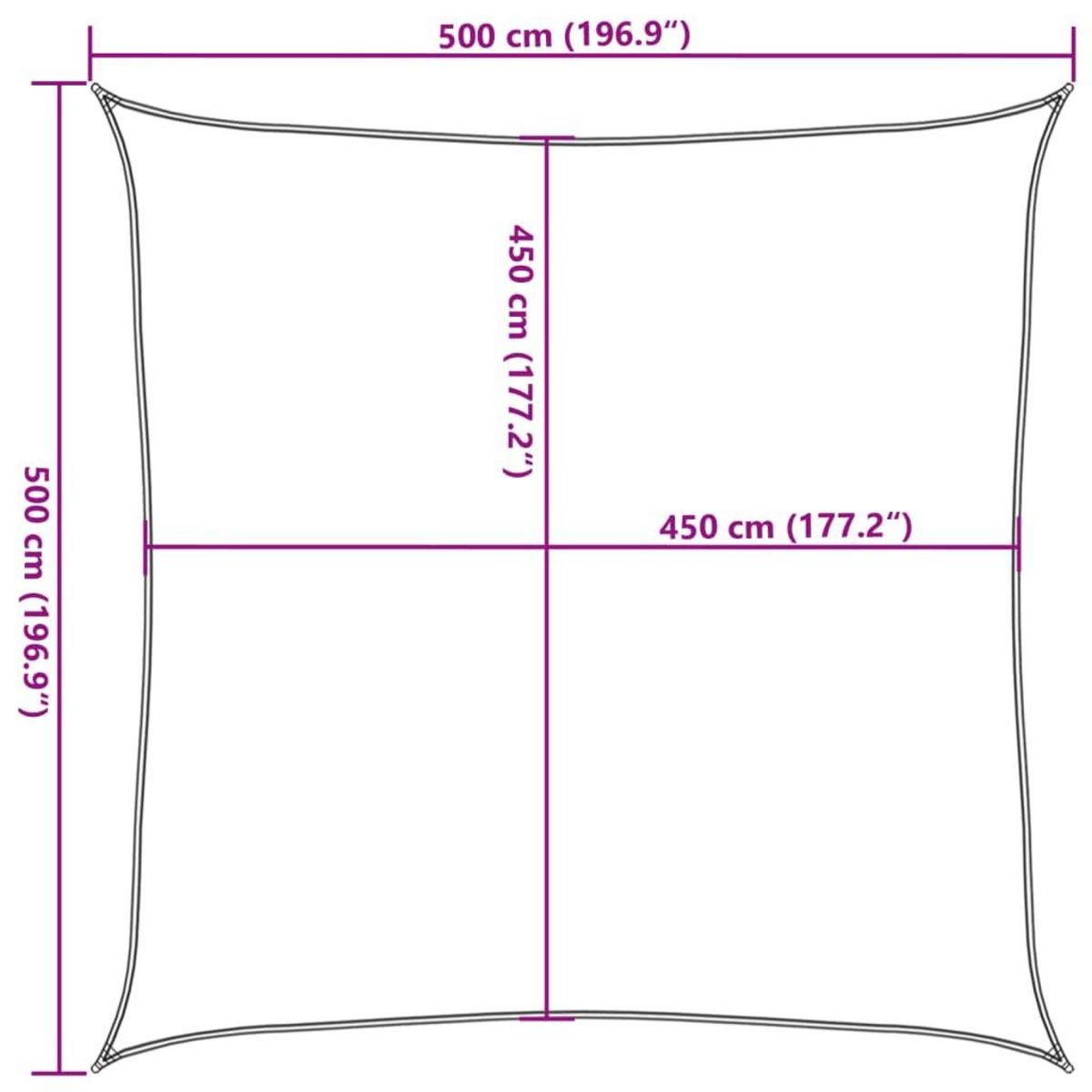 VIDAXL Voile d'ombrage 160 g/m^2 Anthracite 5x5 m PEHD