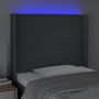 Voir la diapositive 4 : VIDAXL Tete de lit a LED Gris fonce 103x16x118/128 cm Tissu