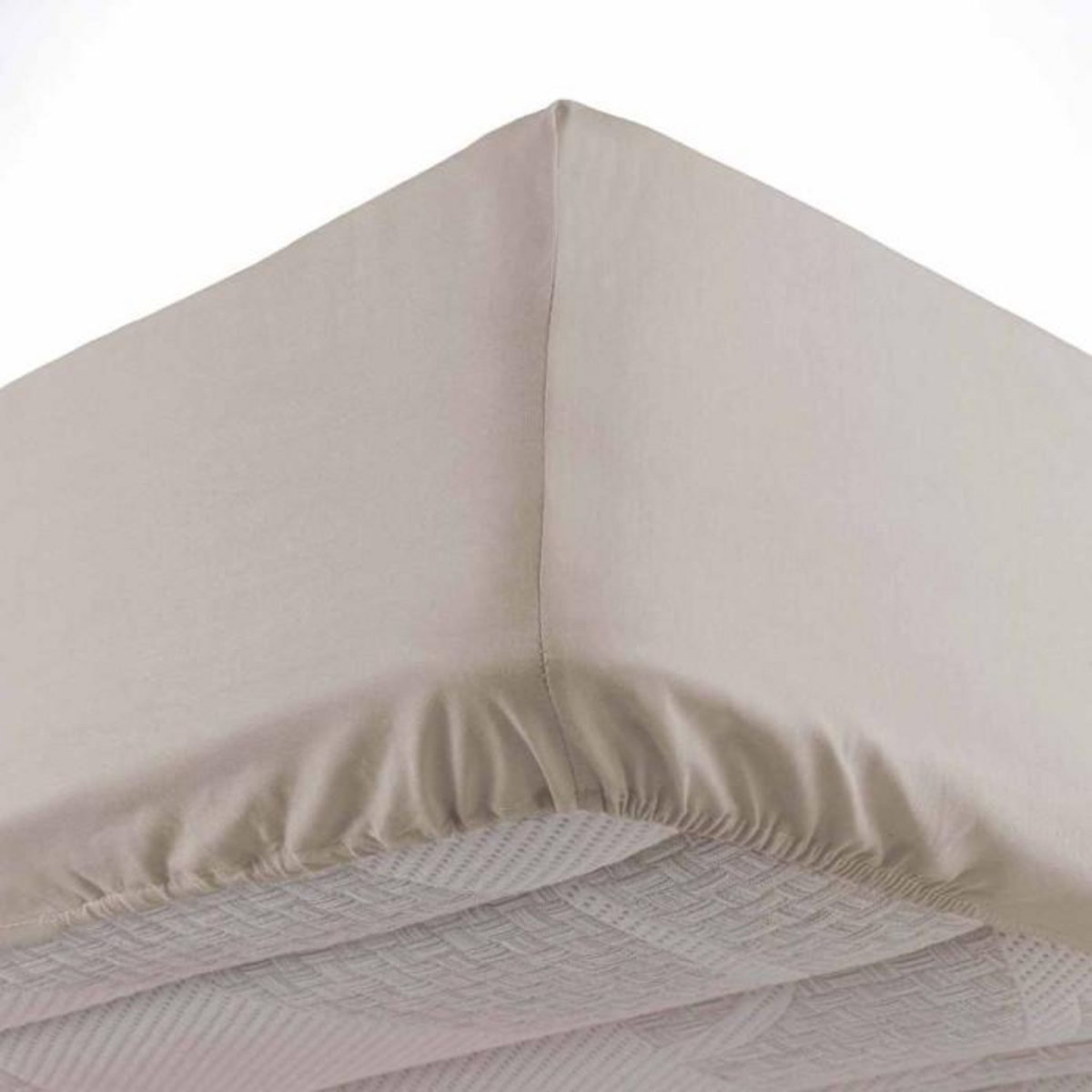 Paris Prix Drap Housse Microfibre  Oscar  90x190cm Naturel
