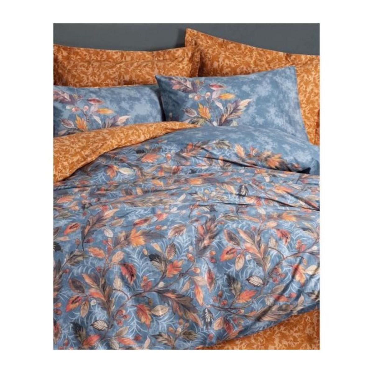 GENERIQUE Parure de lit - 129CTN64604 - 1 housse de couette 220 x 240 cm + 2 taies d'oreiller 60 x 60 cm - 100% coton ranforcé - Moutarde