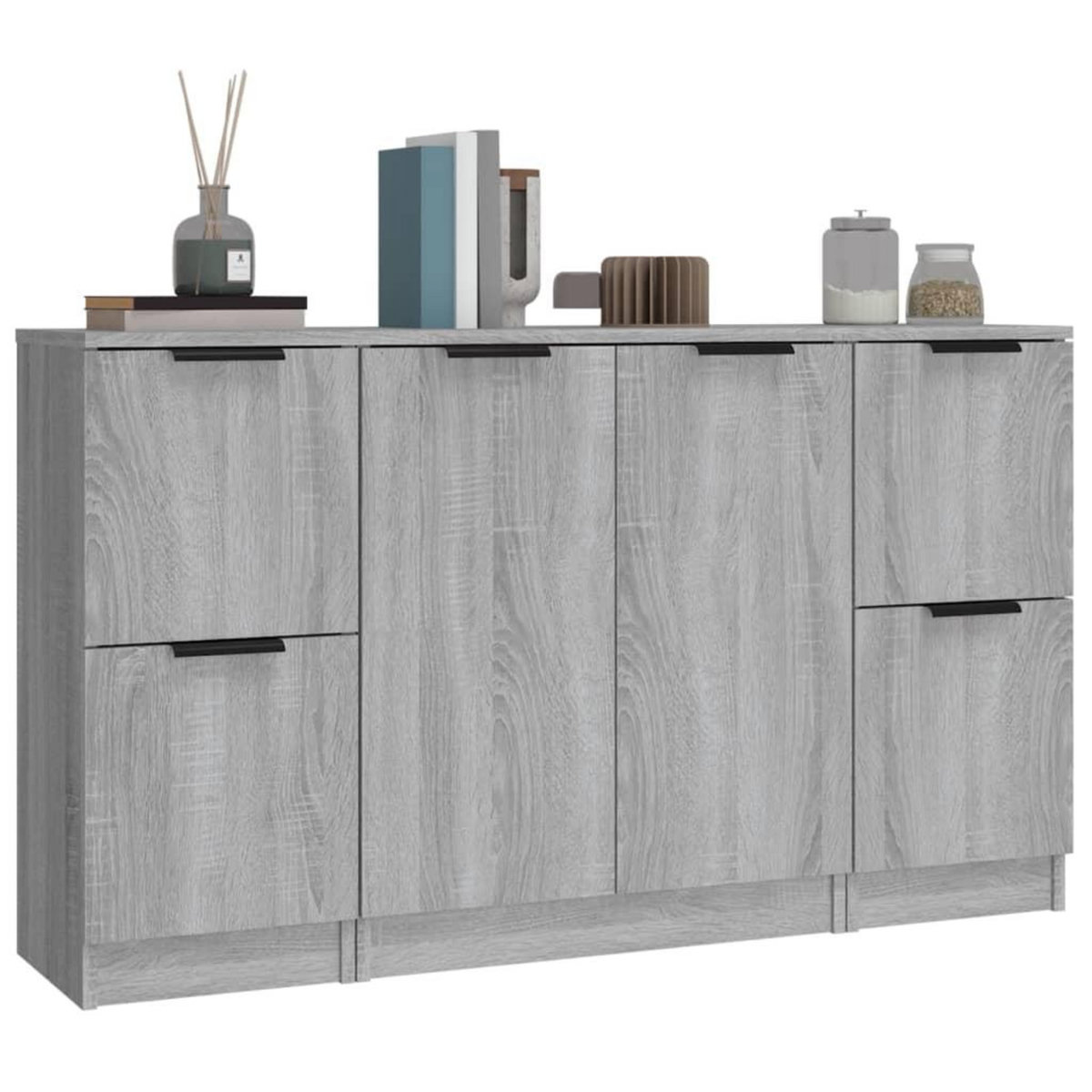 VIDAXL Buffets 3 pcs Sonoma gris Bois d'ingenierie