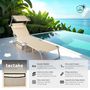 Voir la diapositive 2 : tectake Lot de 2 bains de soleil pliable beige