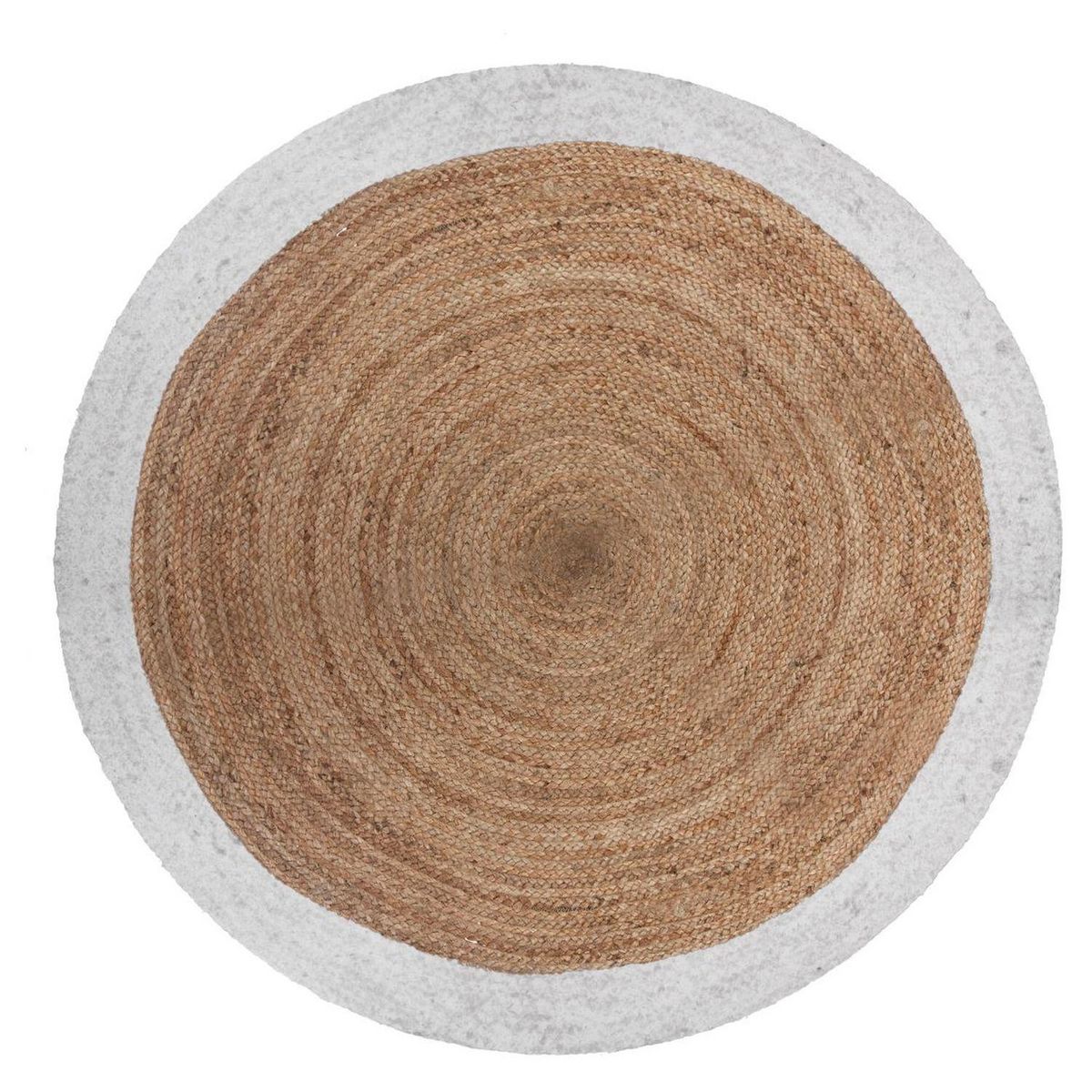 ATMOSPHERA Tapis déco rond en jute bord coloré diamètre 120 cm